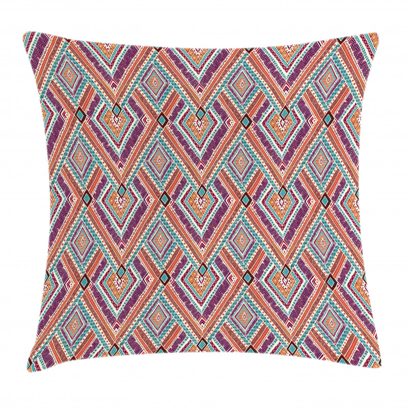 Diagonal Ethno Pattern Pillow Cover