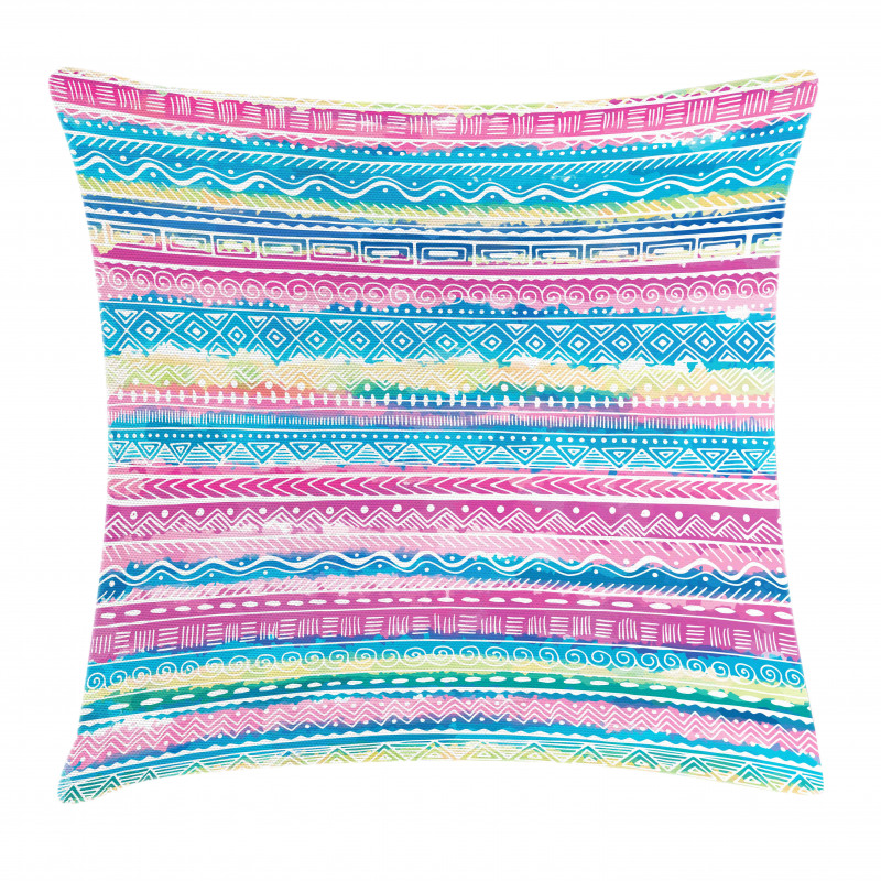 Watercolor Aztec Stripes Pillow Cover