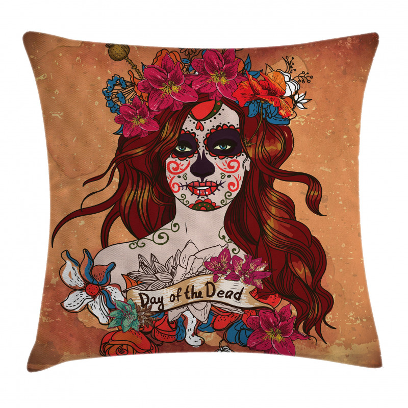 Mexican Skull Pillow Cover