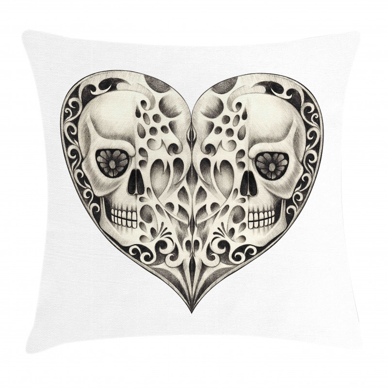 Twin Heart Design Pillow Cover