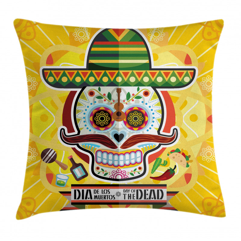 Mexican Sugar Skull Pillow Cover