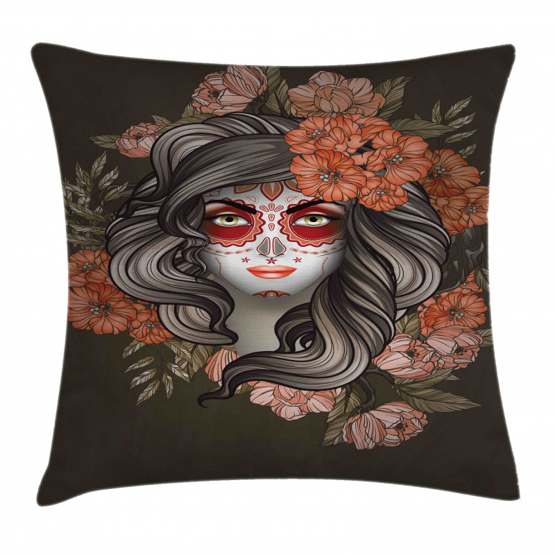 Calavera Woman Pillow Cover