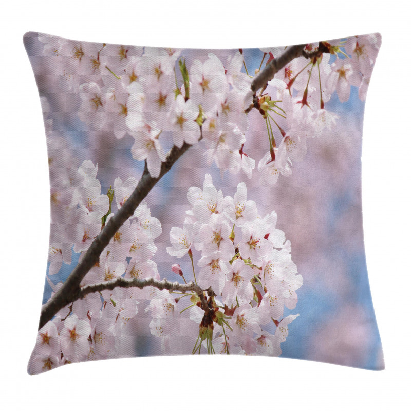 Floral Cherry Branches Pillow Cover