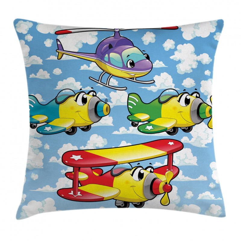 Kids Airplanes Sky Pillow Cover