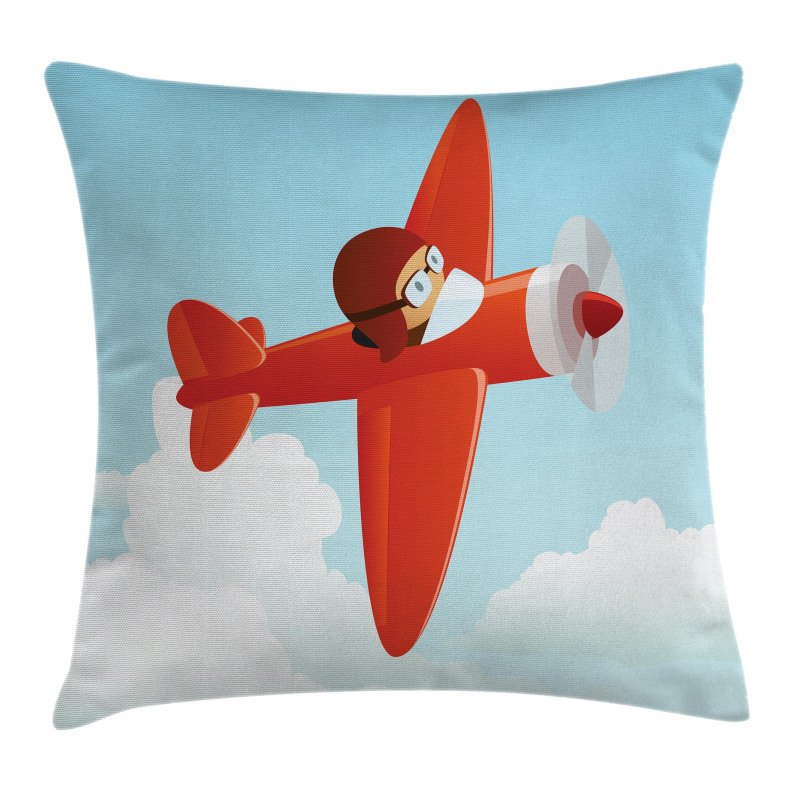 Airplane Flying Cloud Pillow Cover