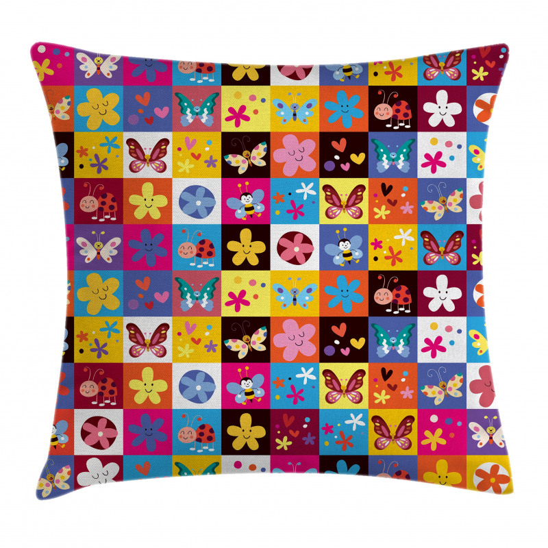 Beetles Flowers Bees Pillow Cover
