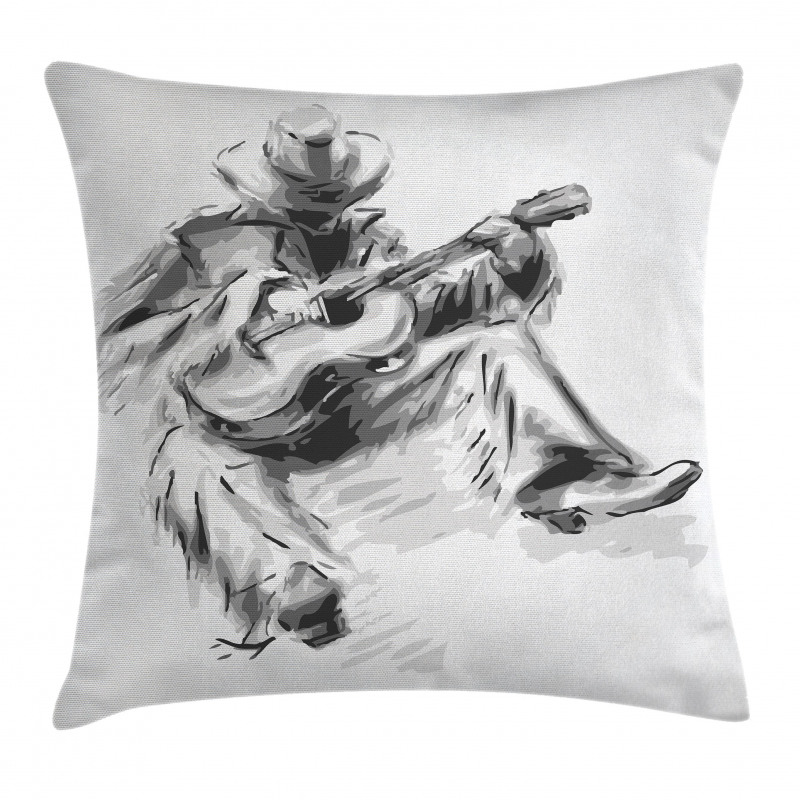 Cowboy and Guitar Eastern Pillow Cover