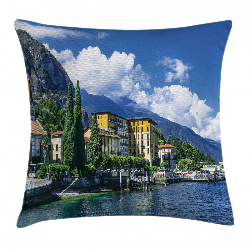 Landscape of Lake Como Pillow Cover