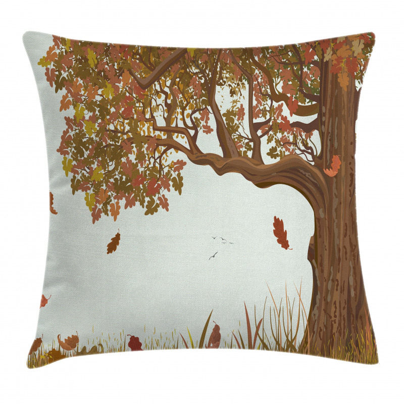 Deciduous Oak Leaves Pillow Cover