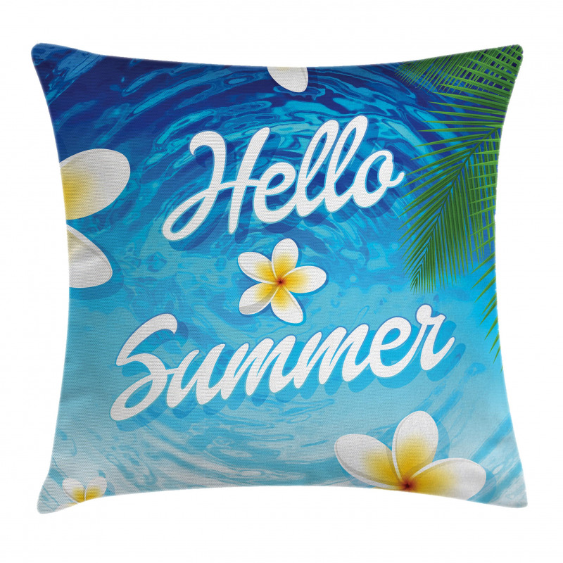 Palm Leaves Plumeria Pillow Cover