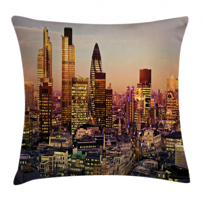 Global City Sunset Pillow Cover