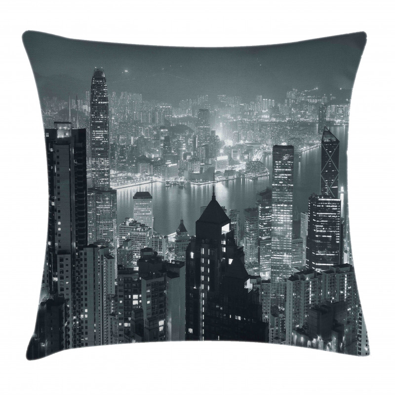 Aerial Night Landscape Pillow Cover