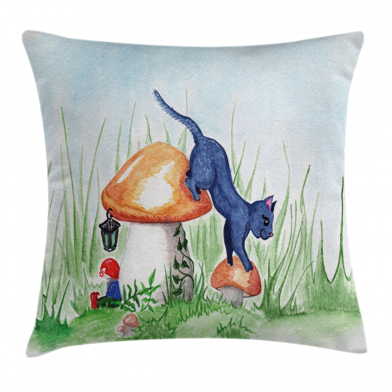 Mushroom Garden Leaf Pillow Cover