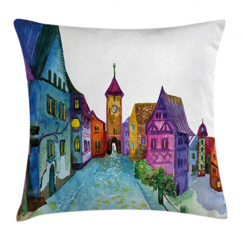 European House Scenery Pillow Cover