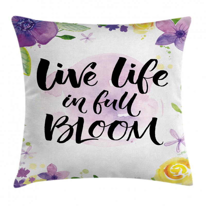 Floral Violets Bloom Pillow Cover