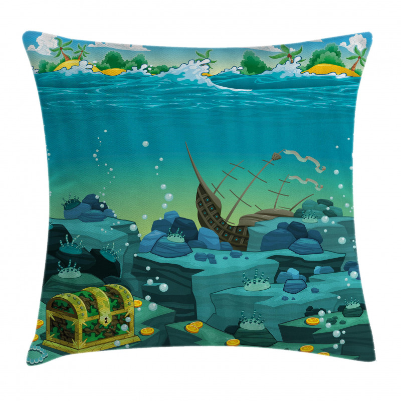 Sunk Ship Pirate Kids Pillow Cover