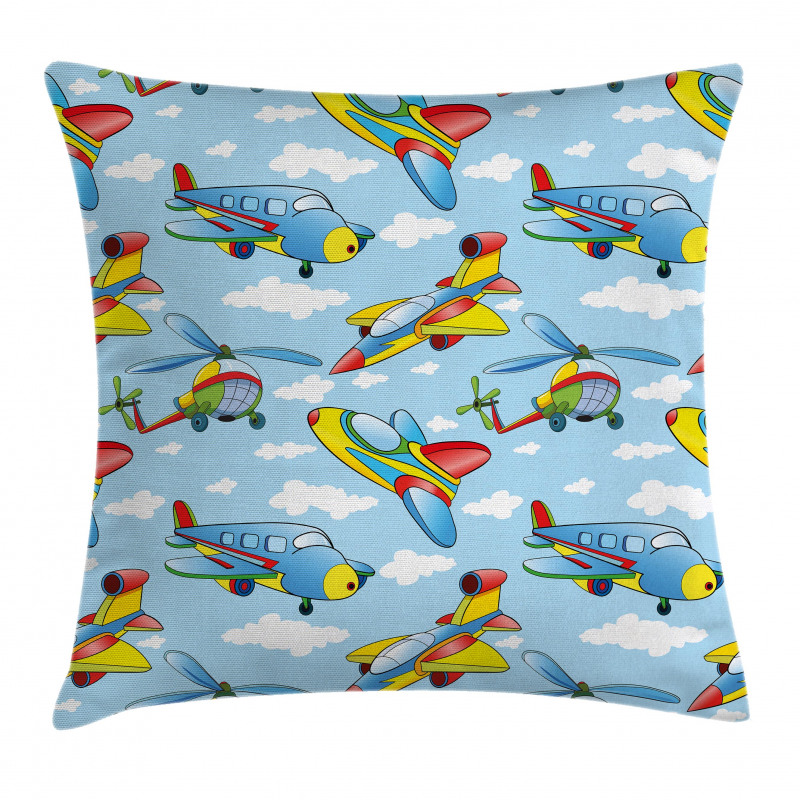 Planes and Helicopters Pillow Cover