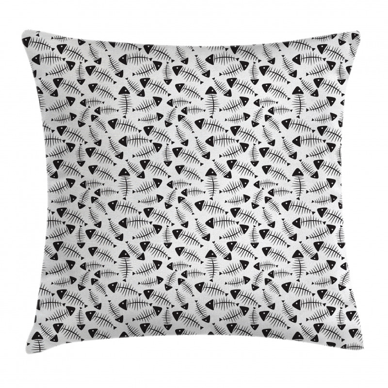 Funny Fish Bone Abstract Pillow Cover