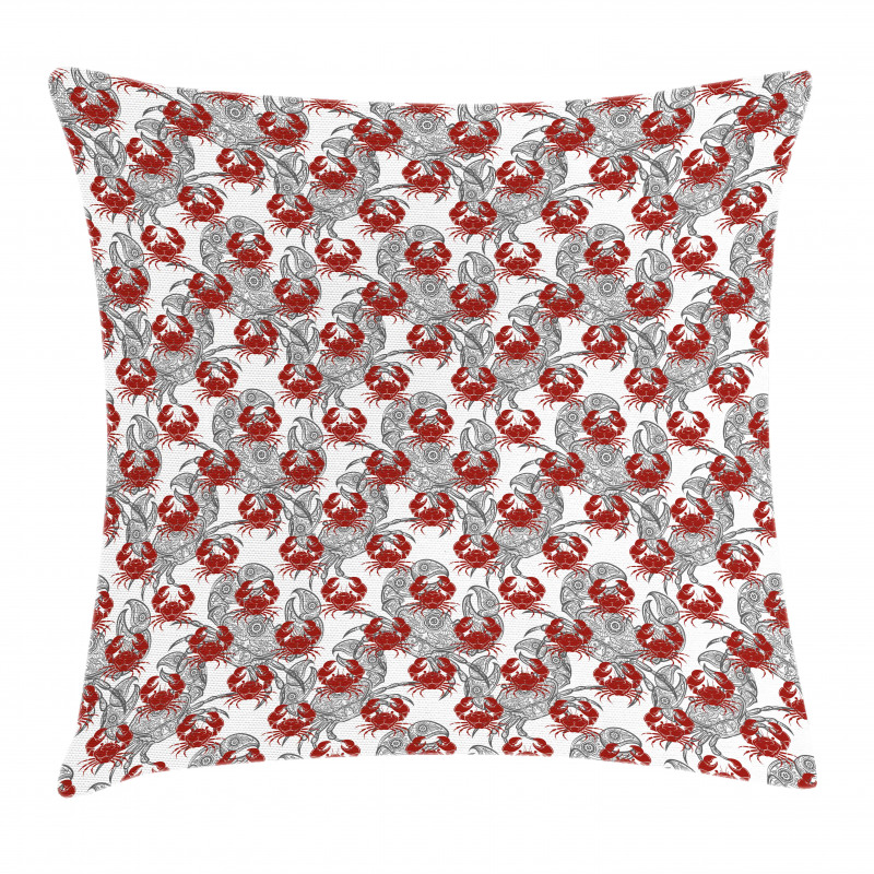 Illustration of Crab Pillow Cover