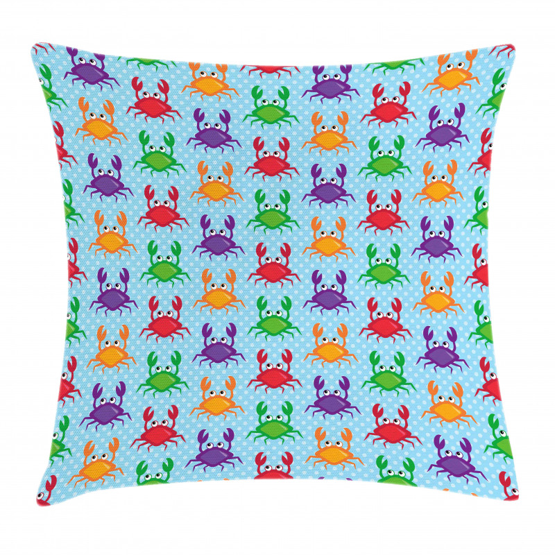 Crabs on Blue Backdrop Pillow Cover