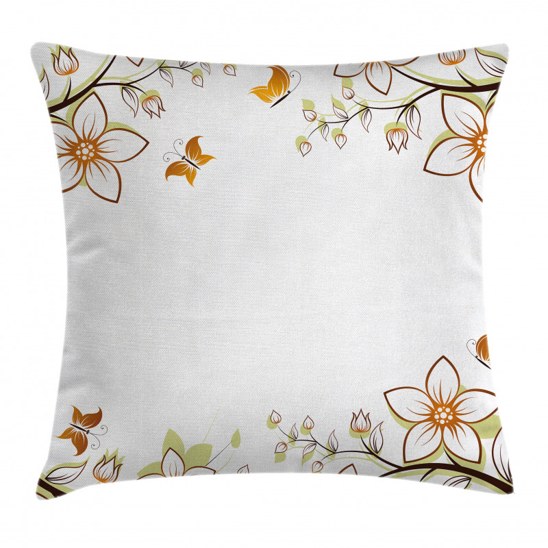 Leaves Branches Buds Pillow Cover