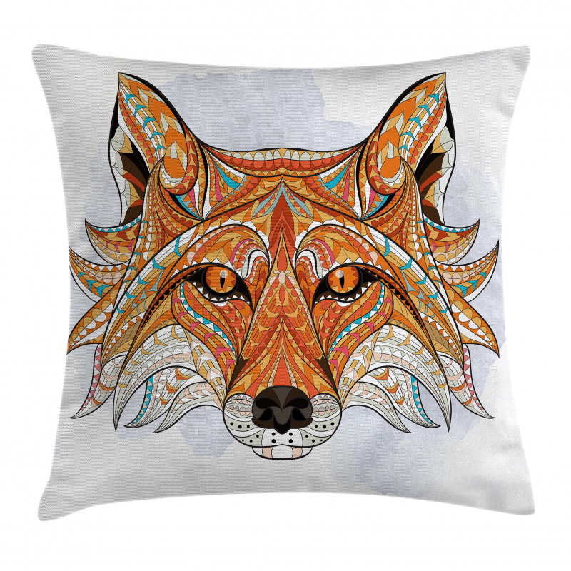 Geometric Fox Portrait Pillow Cover