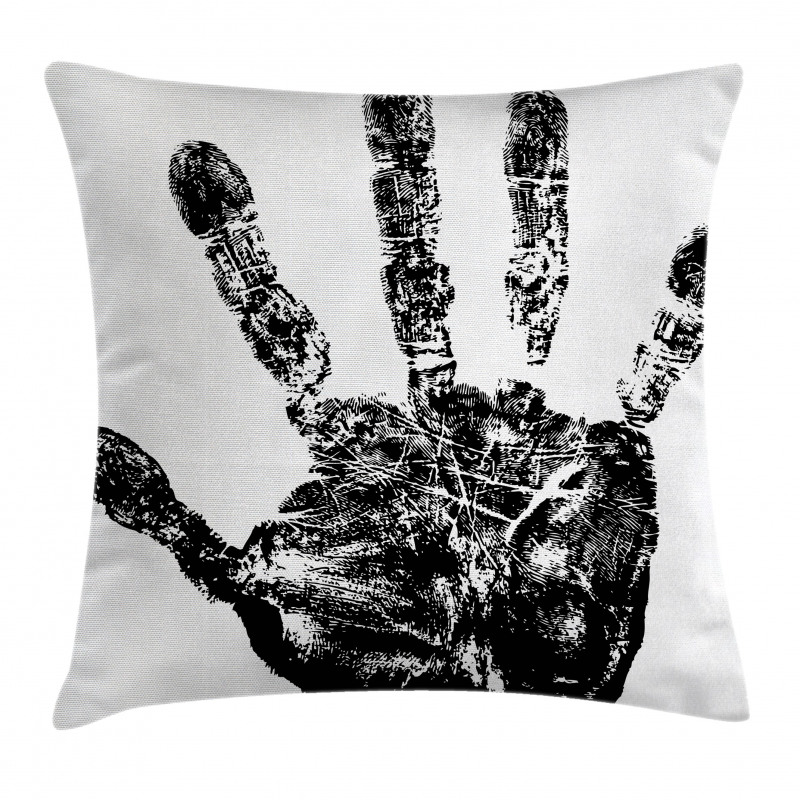 Grunge Motley Hand Stamp Pillow Cover