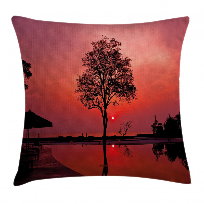 Twilight Sky with Tree Pillow Cover