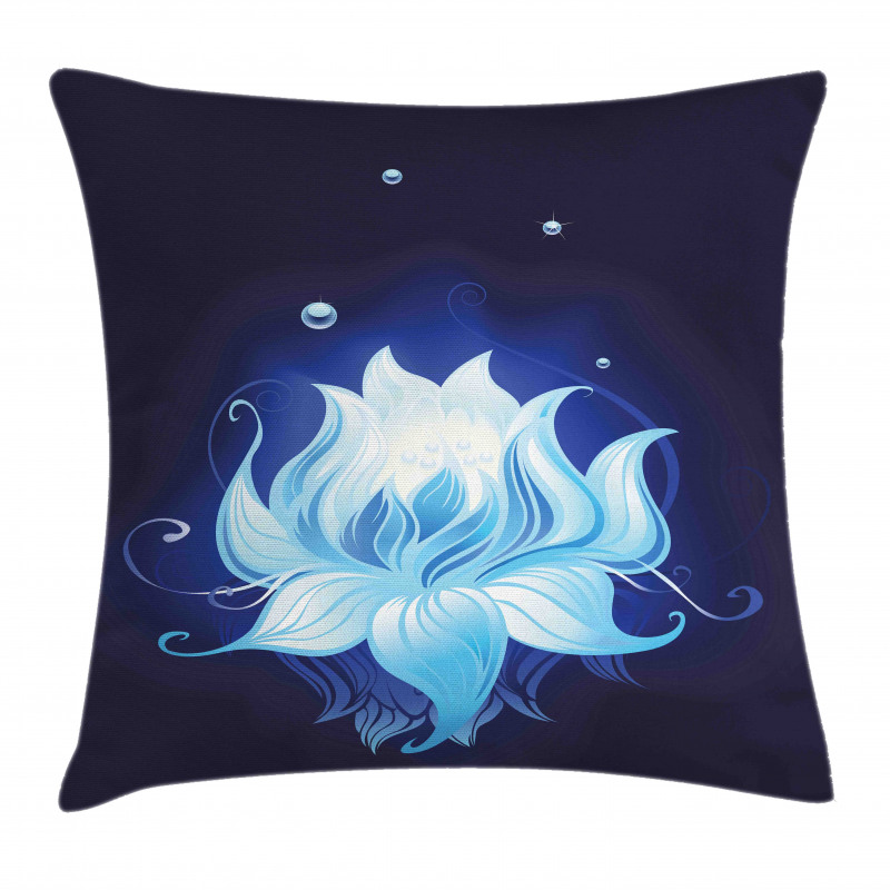 Lotus with Dew Drops Pillow Cover