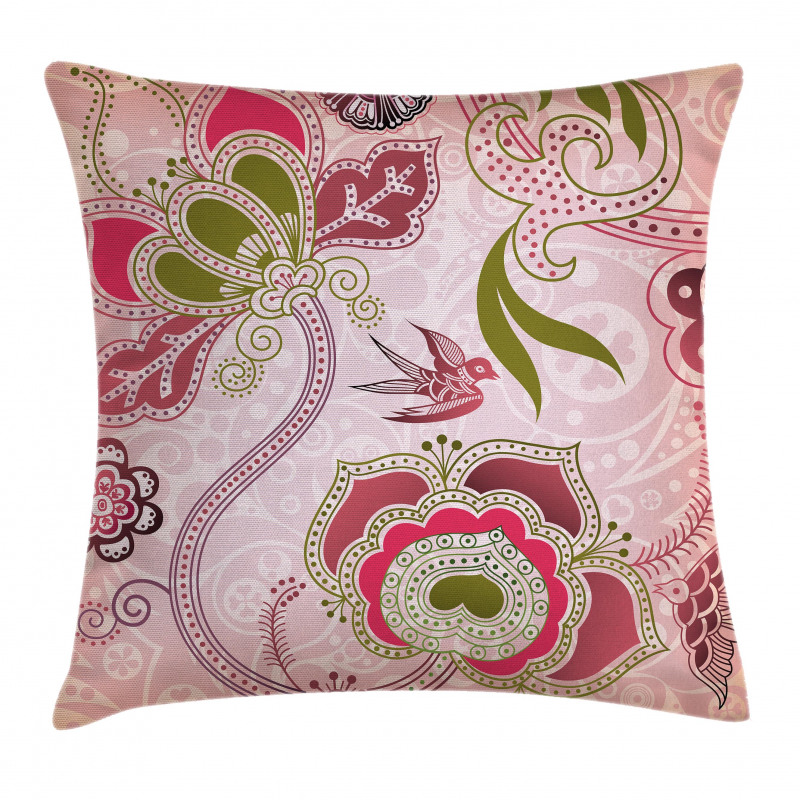 Swirl Leaf Lines Bohem Pillow Cover