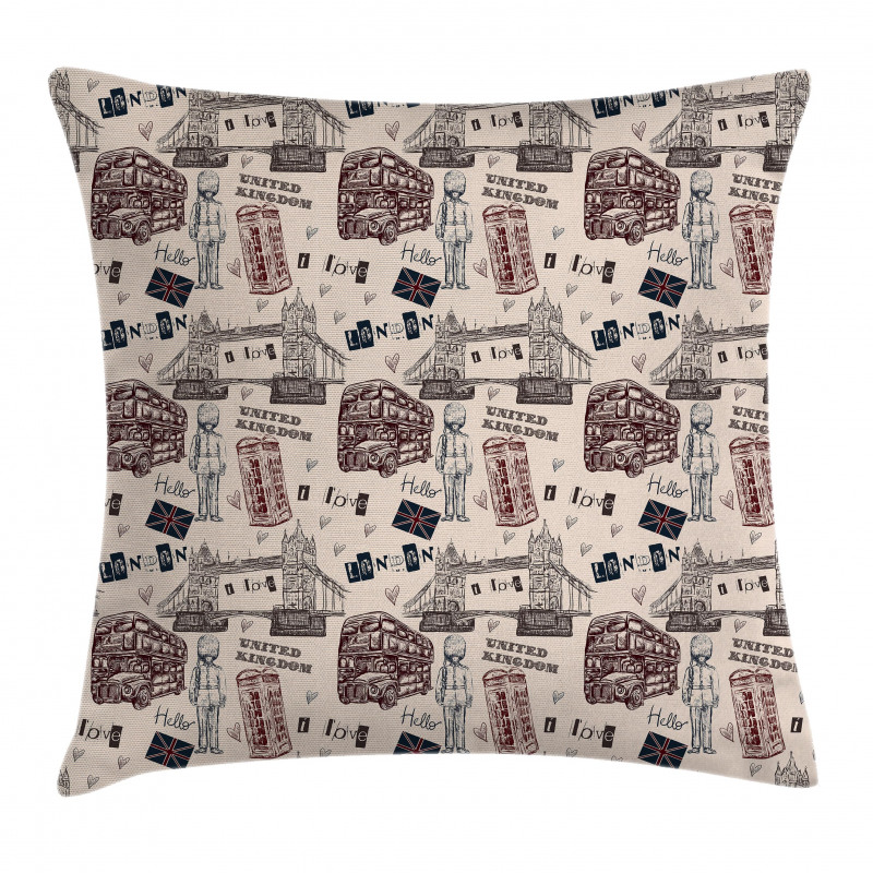 City UK Landmarks Pillow Cover