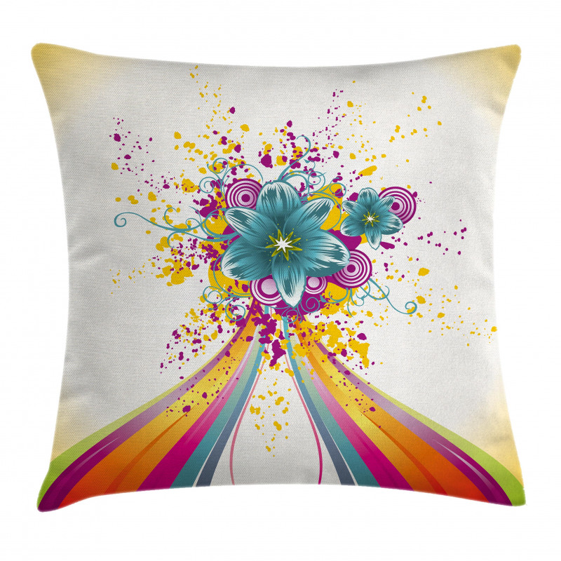 Rainbow Colored Buds Pillow Cover