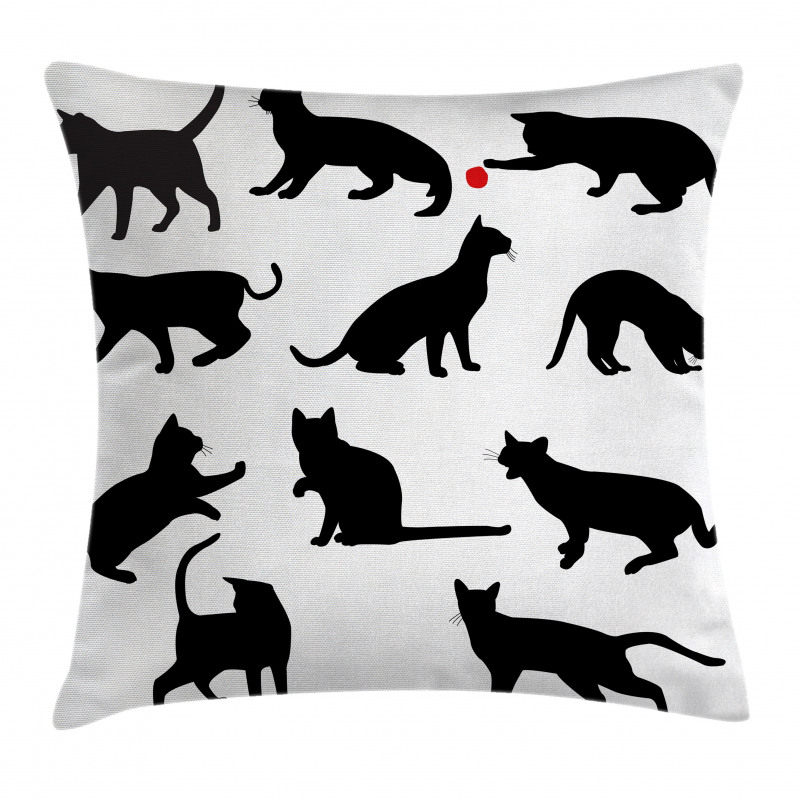 Red Ball Animal Pet Kittens Pillow Cover