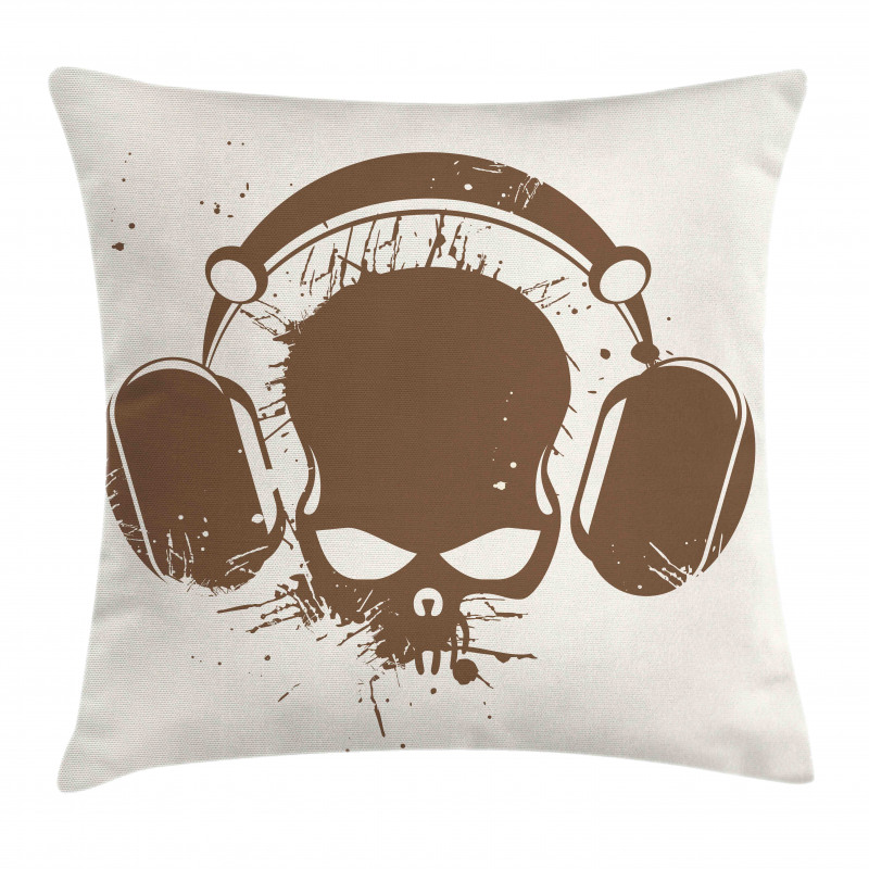 DJ Grunge Retro Skull Pillow Cover