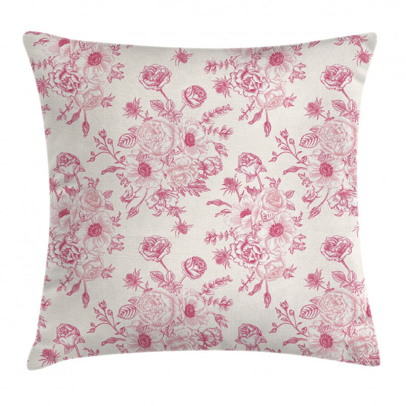 Romantic Rose Flowers Pillow Cover