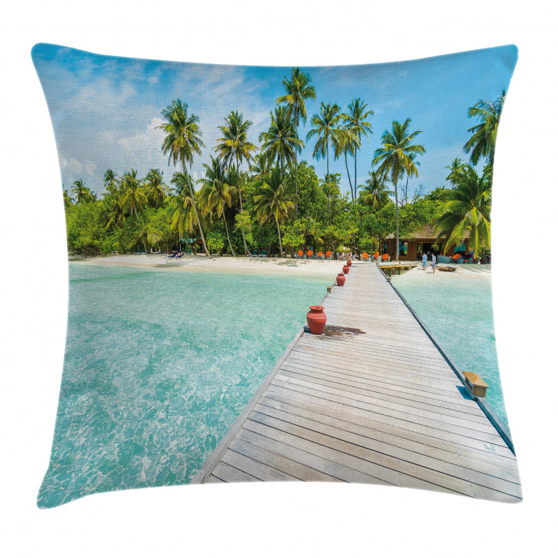 Maldives Island Beach Pillow Cover