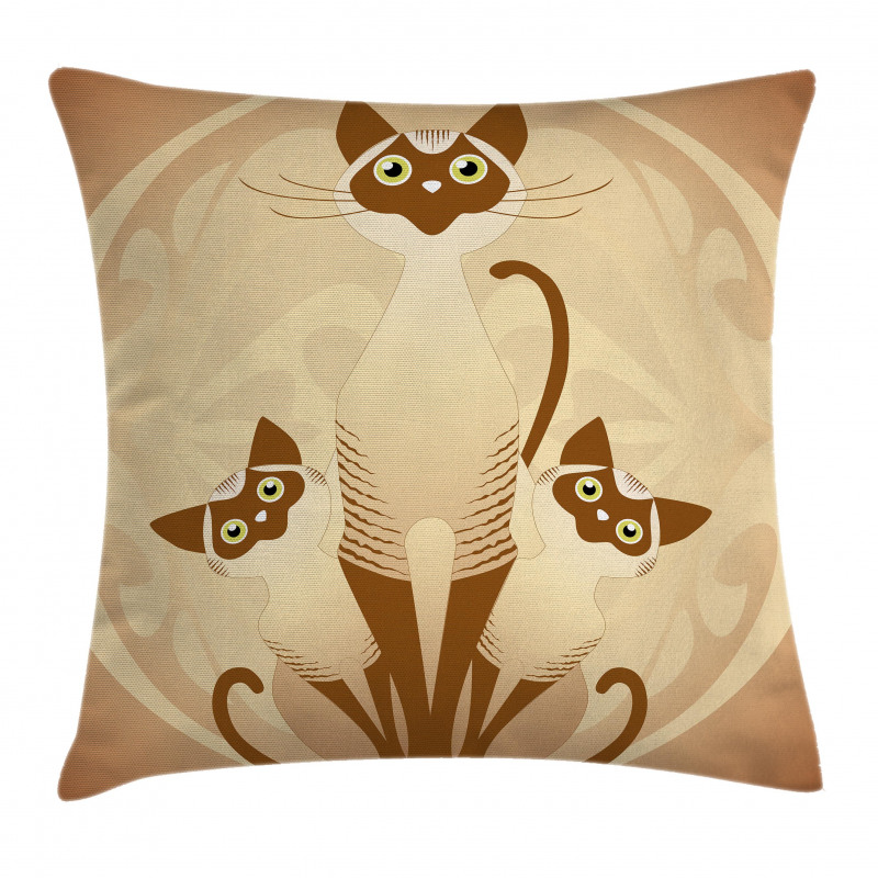 3 Siamese Cats Pillow Cover