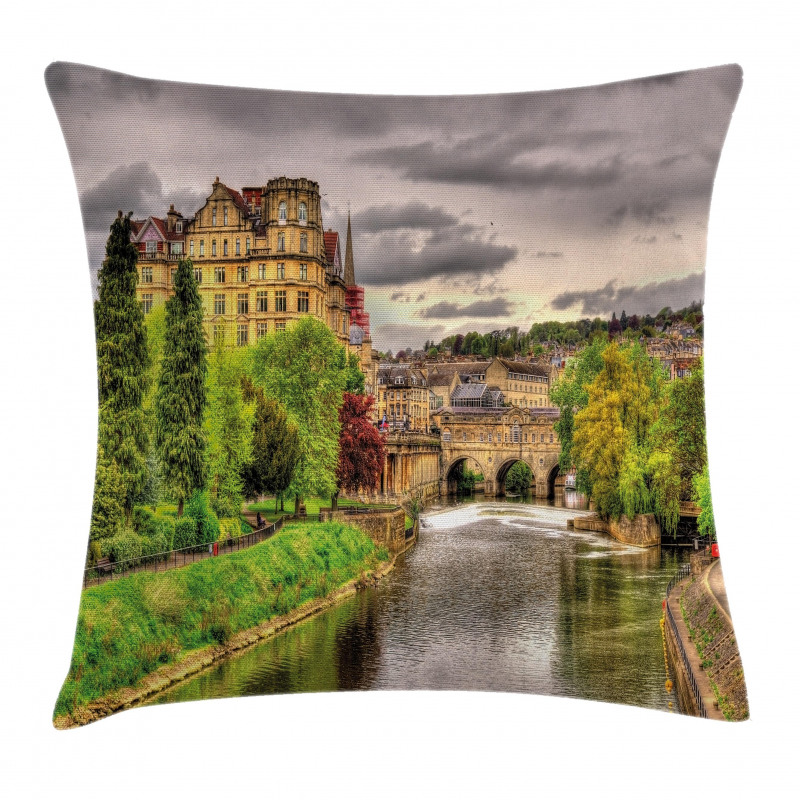 View of Bath River Pillow Cover
