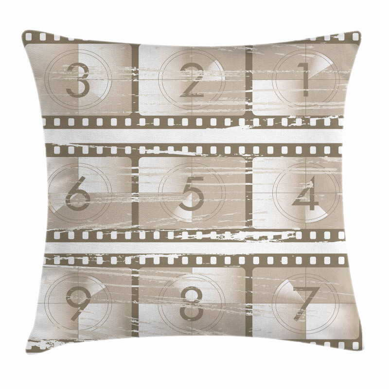 Numbers on a Film Strip Pillow Cover