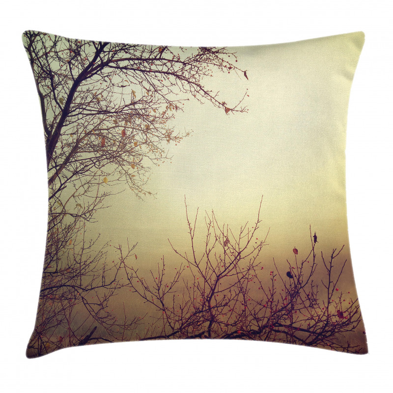 Vintage Leafless Autumn Pillow Cover