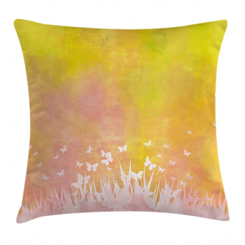 Flower Butterfly Colored Pillow Cover