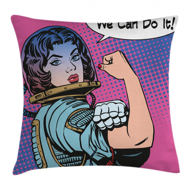 Retro Comics Woman Pillow Cover