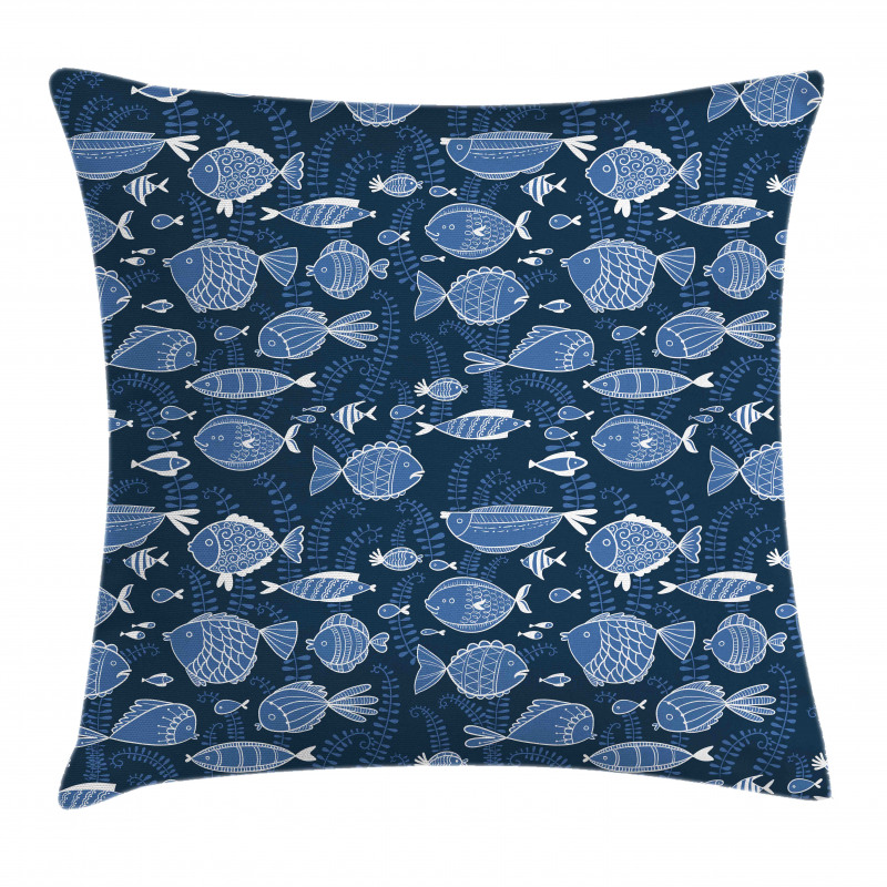 Tropic Fish Moss Leaves Pillow Cover
