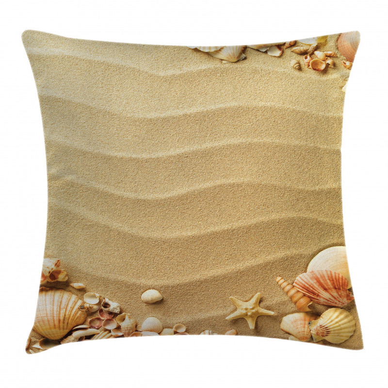 Sand with Sea Shells Pillow Cover