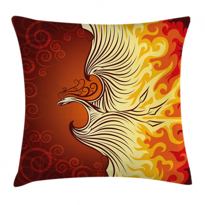 Phoenix Bird in Flame Pillow Cover