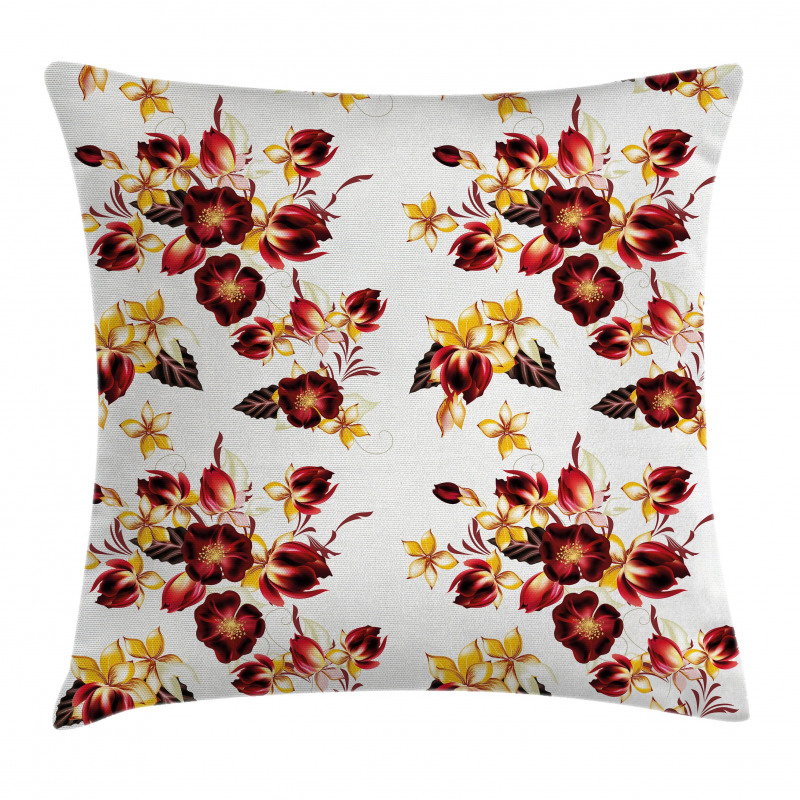 Seamless Floral Design Pillow Cover