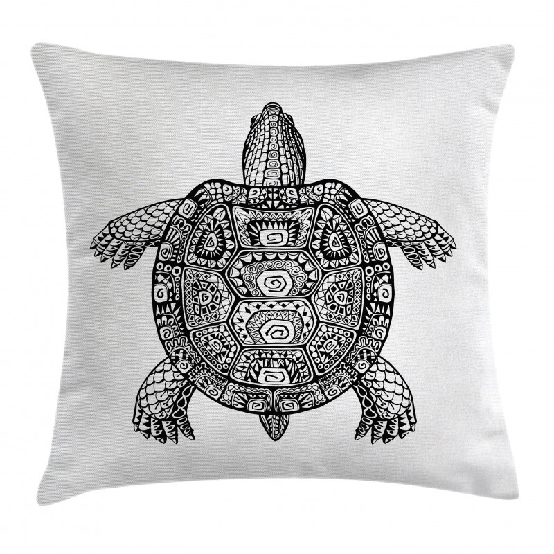 Tribal Art on Tortoise Pillow Cover