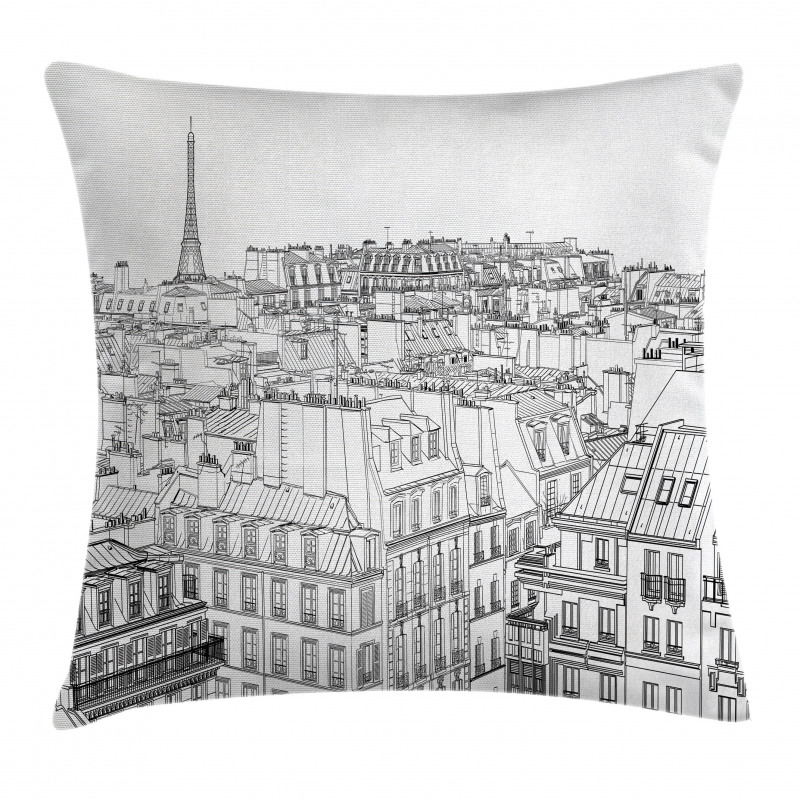 Roofs in Paris and Eiffel Pillow Cover
