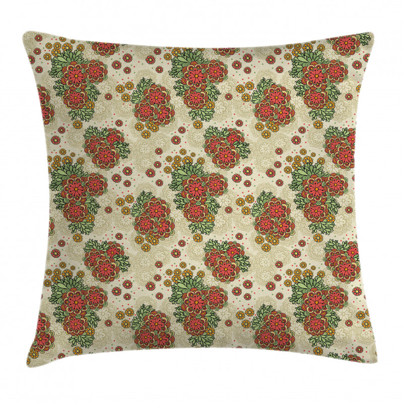 Flowers in Autumn Theme Pillow Cover