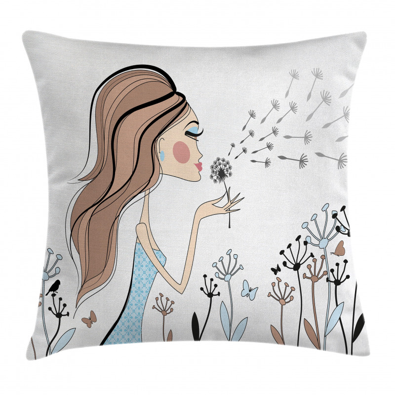 Dandelion Flower Spring Pillow Cover